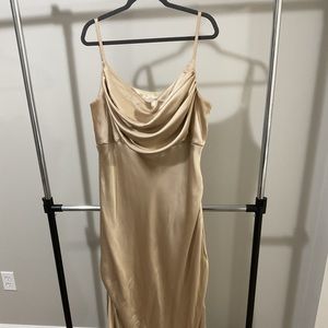 Revelry Skye Satin Gold Champagne Dress Size 22